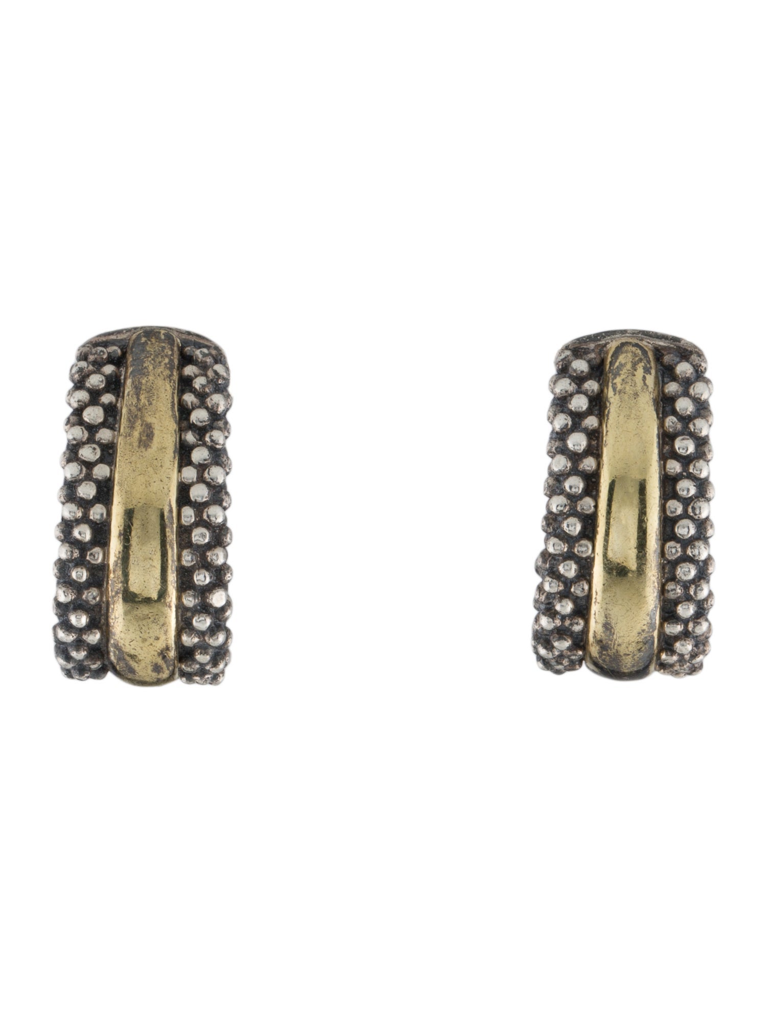 Lagos Two-Tone Caviar Station Huggie Earclips