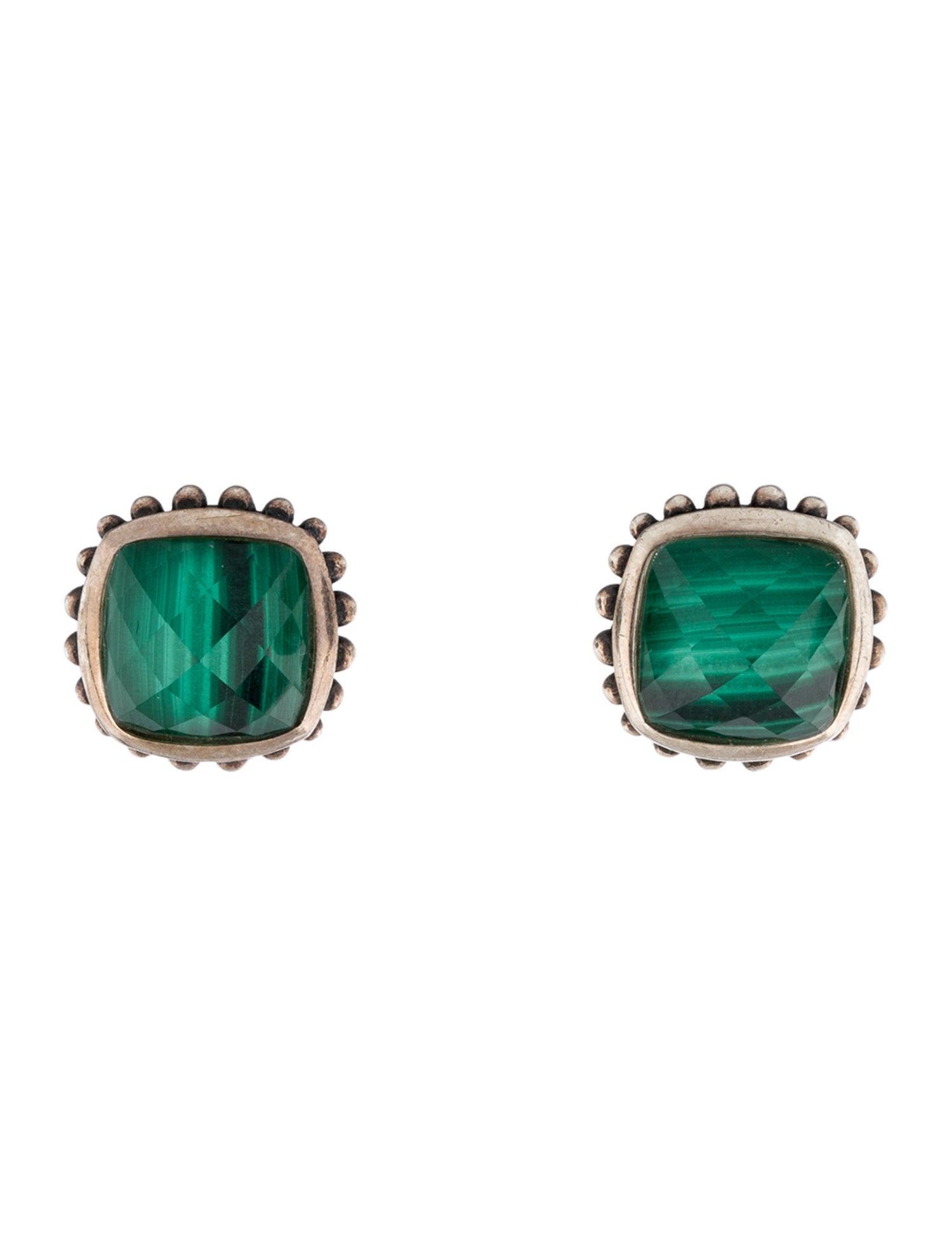Lagos Malachite & Quartz Doublet Venus Stud Earrings