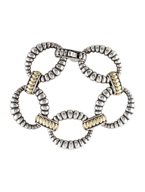 Lagos Caviar Two-Tone Large Fluted Link Bracelet