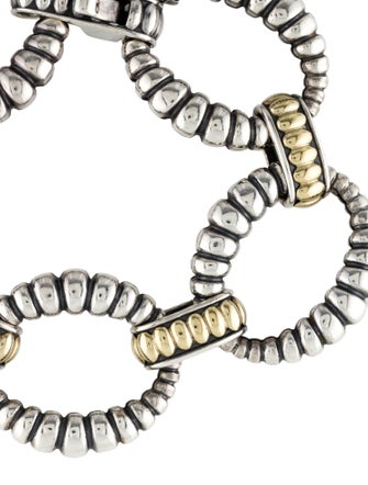 Lagos Caviar Two-Tone Large Fluted Link Bracelet