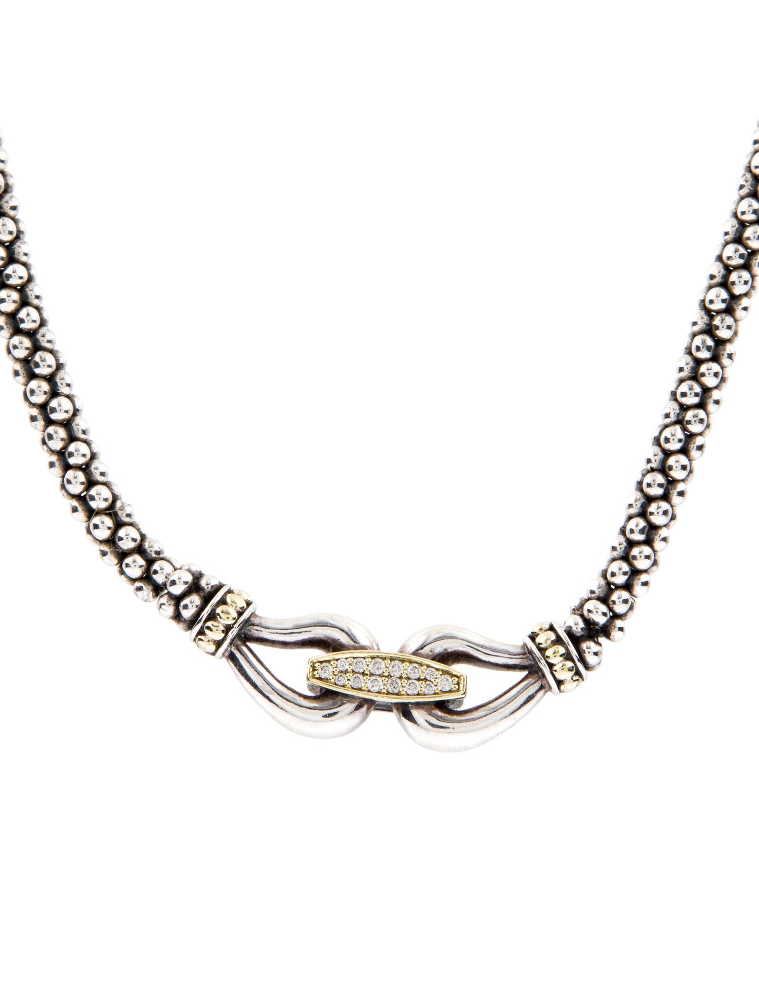 Lagos Diamond Derby Buckle Rope Collar Necklace