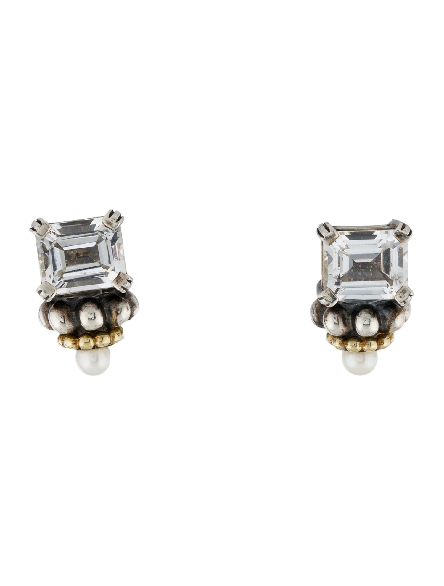 Lagos Pearl & Topaz Glacier Earclips