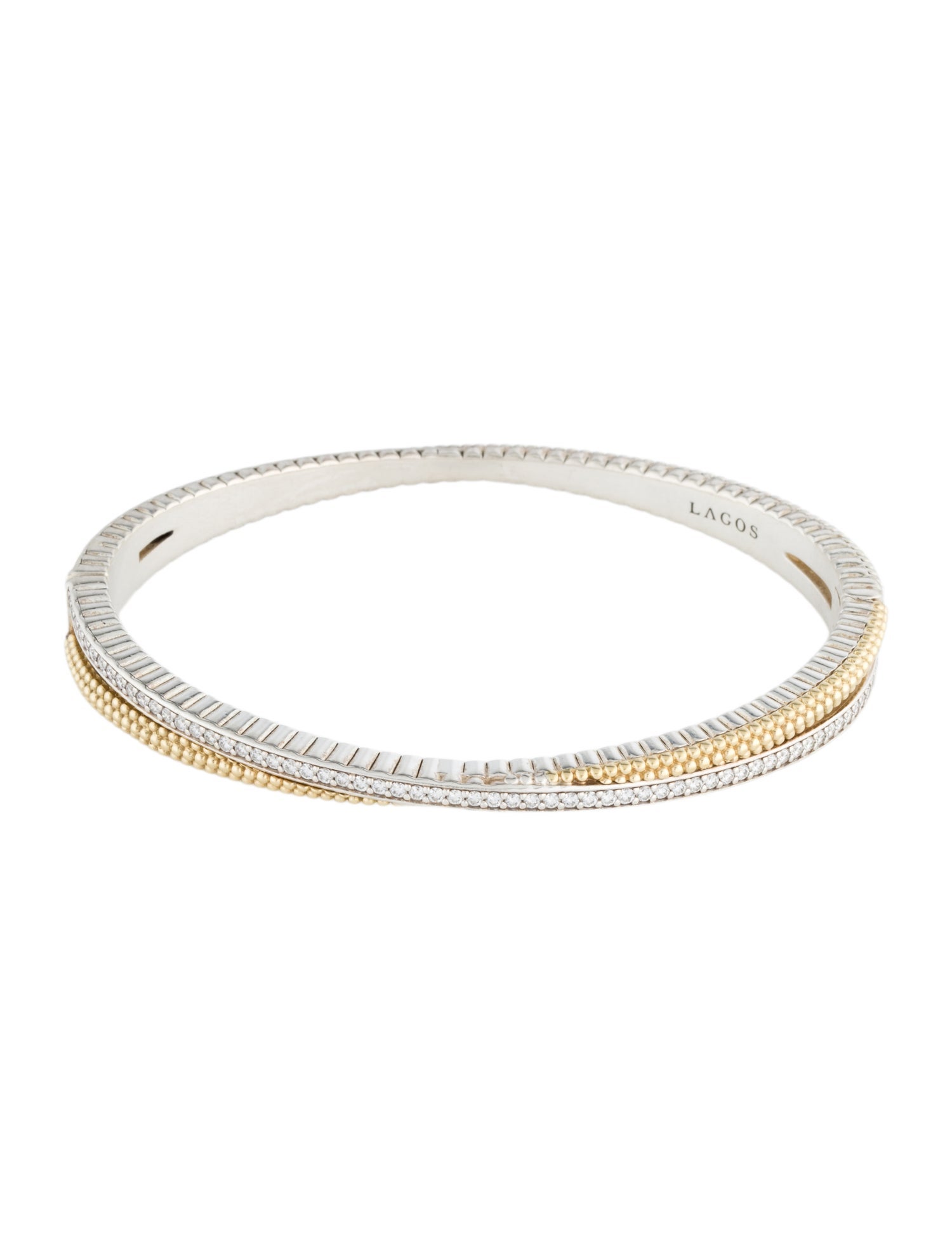 Lagos Diamond Caviar Bangle Bracelet