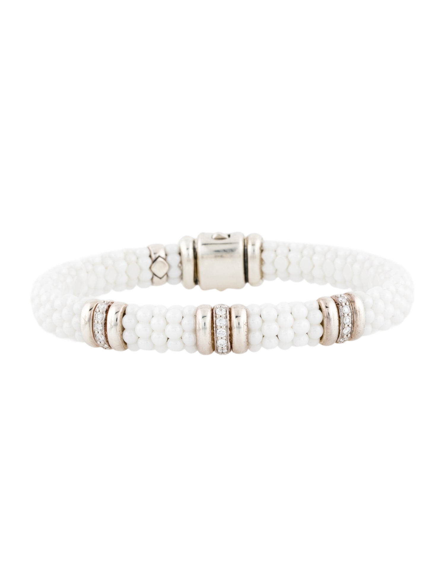 Lagos Diamond Three Station Ceramic Bracelet