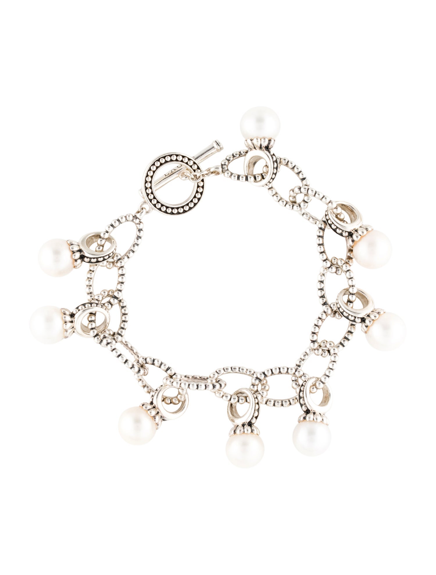 Louis Vuitton LV Floragram Faux Pearl Charm Bracelet - White