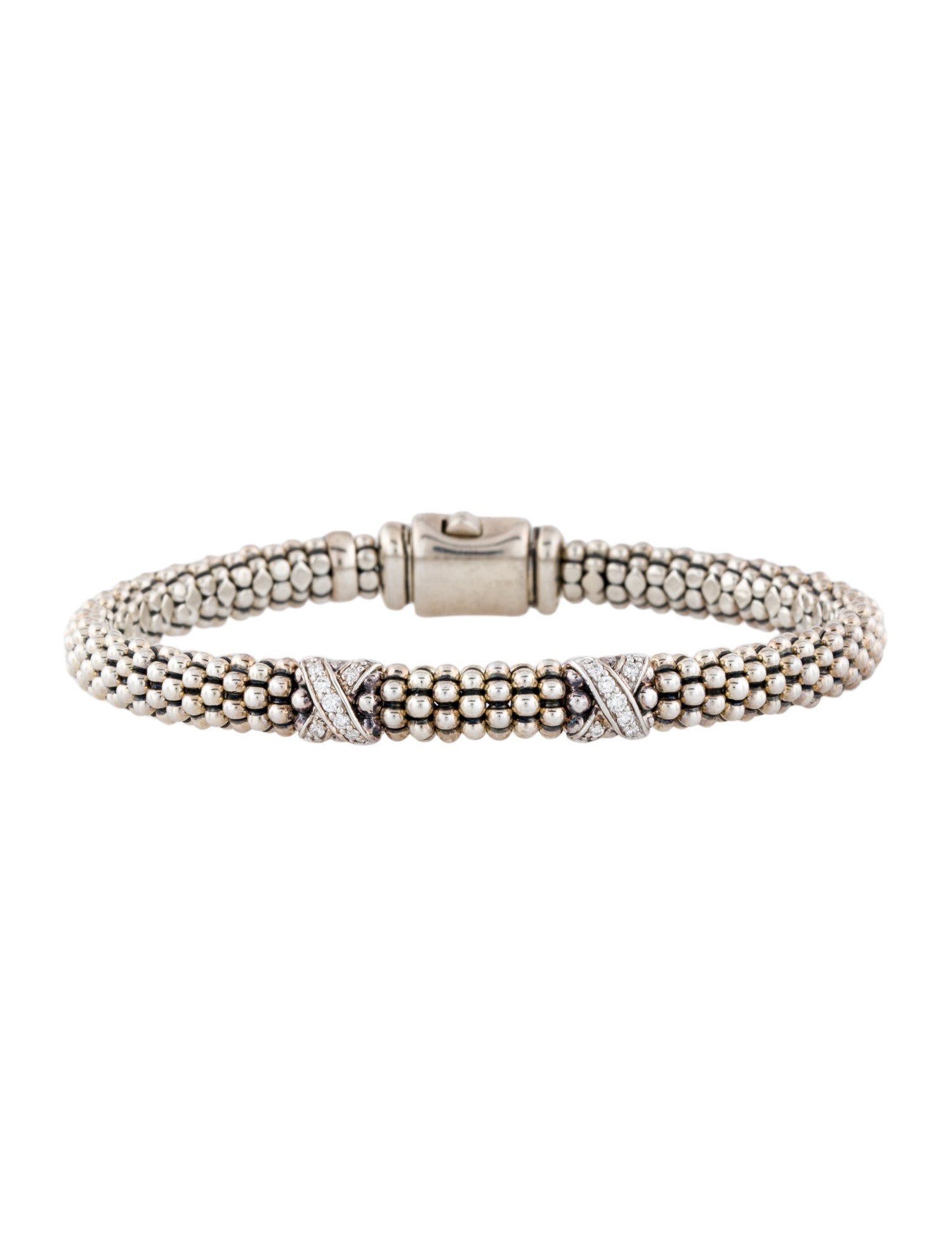 Lagos Diamond Double X Link Bracelet