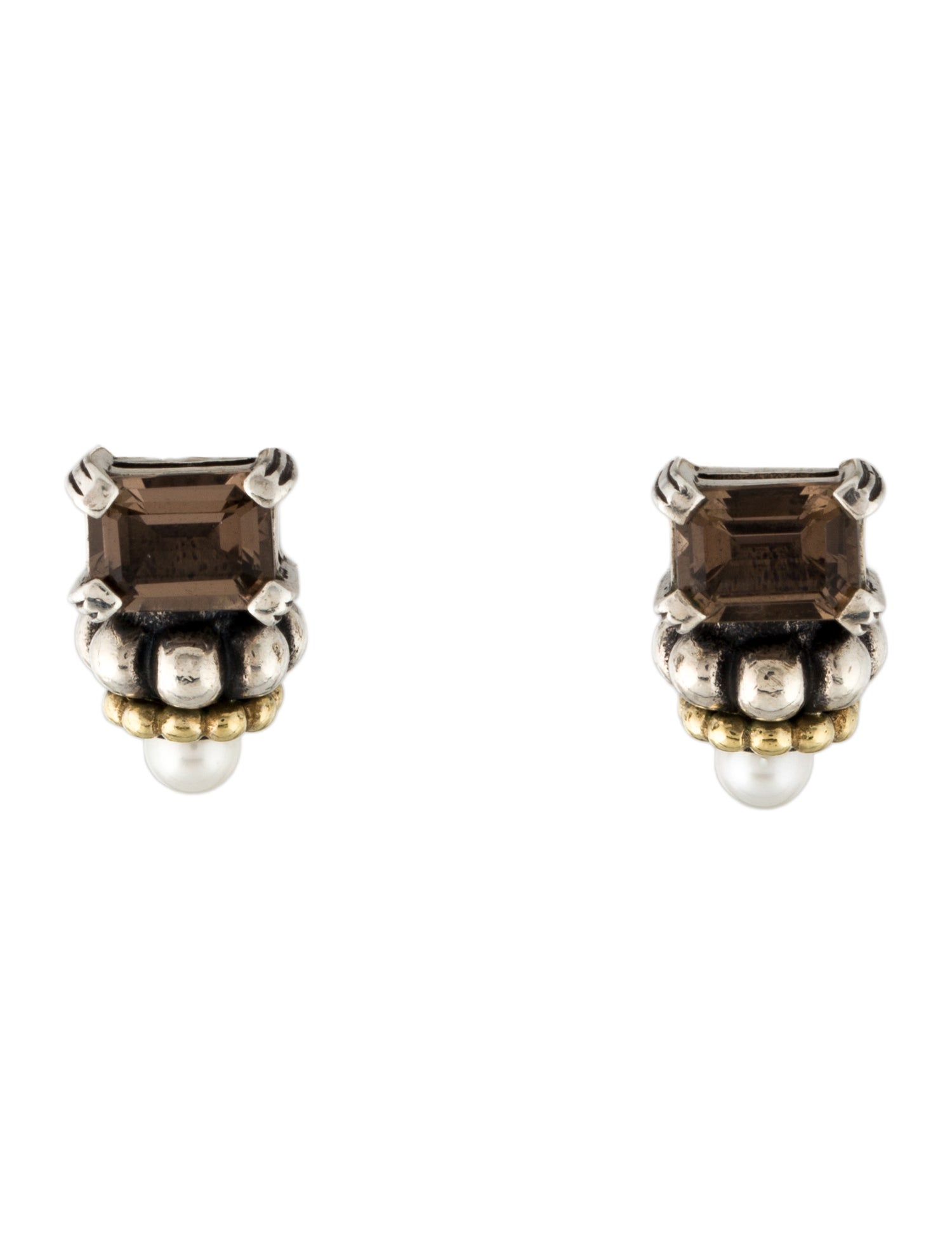 Lagos Pearl & Quartz Caviar Earclips