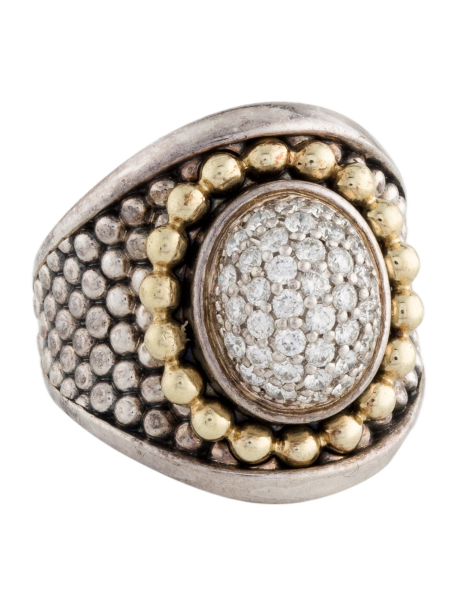 Lagos Diamond Pave Domed Cocktail Ring
