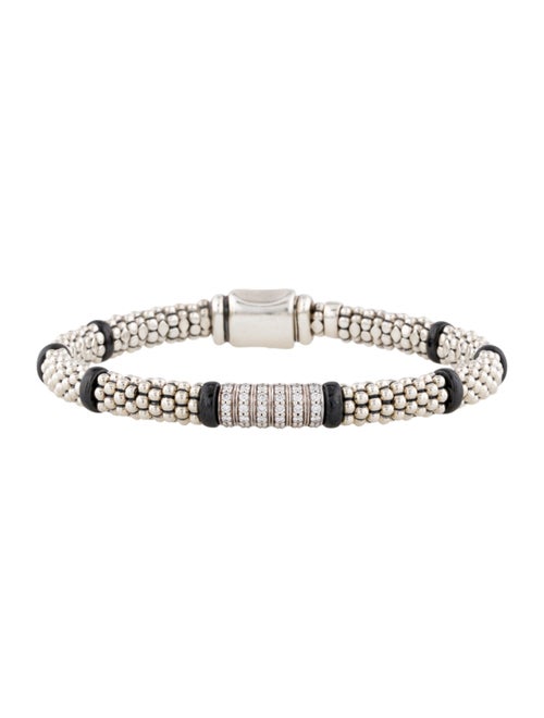 Lagos Black Six Station Diamond Caviar Bracelet
