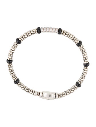 Lagos Black Six Station Diamond Caviar Bracelet