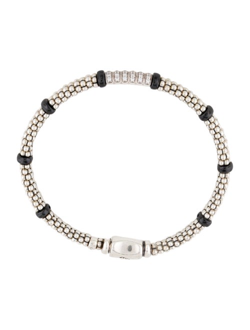 Lagos Black Six Station Diamond Caviar Bracelet