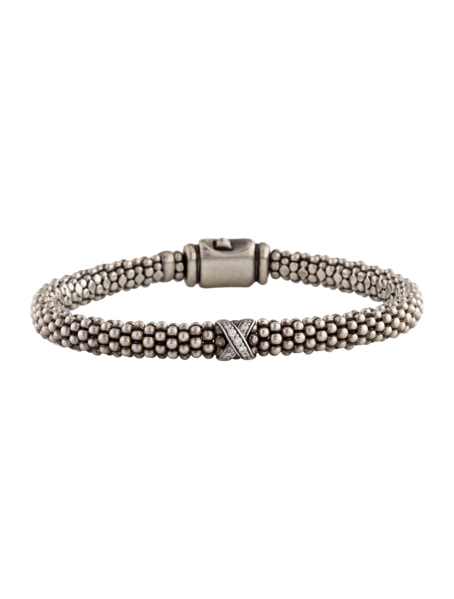 Lagos Diamond Caviar Lux Single Station X Bracelet