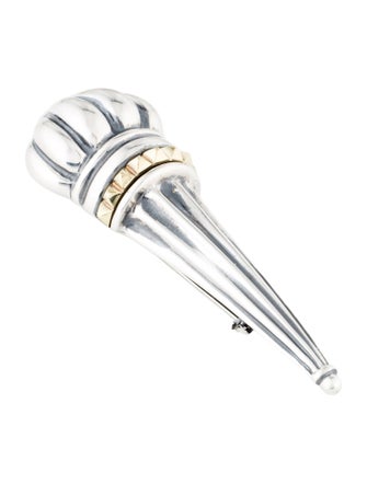 Lagos Two-Tone Torch Pin Brooch