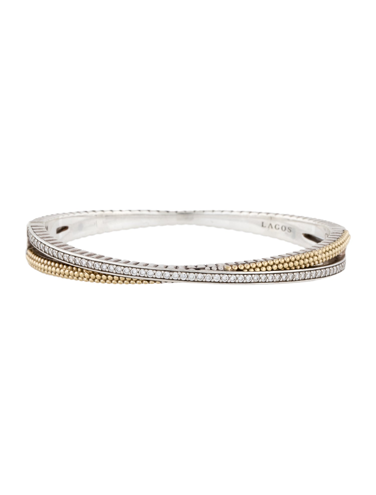 Lagos Diamond Caviar Bangle Bracelet