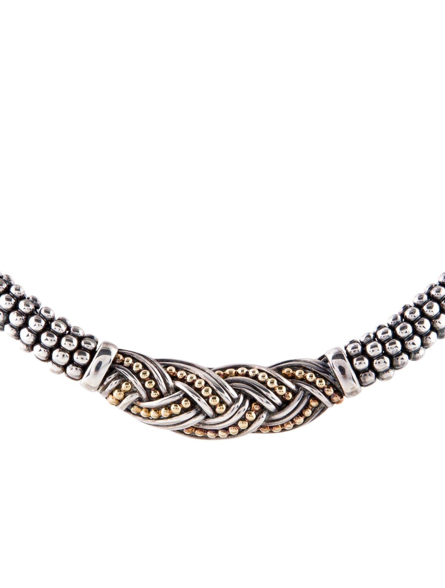 Lagos Two-Tone Caviar Collar Necklace