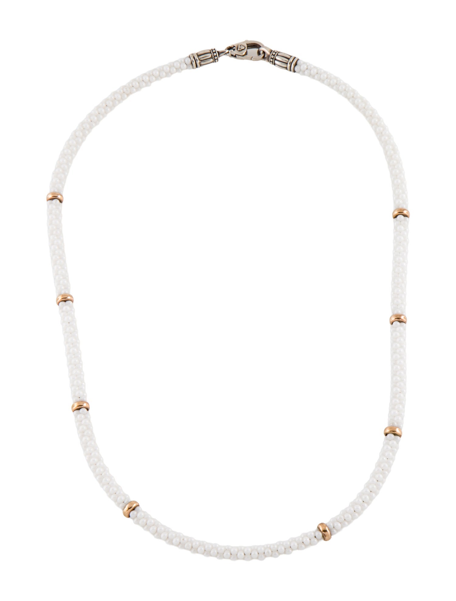 Lagos Two-Tone White Caviar Beaded Necklace