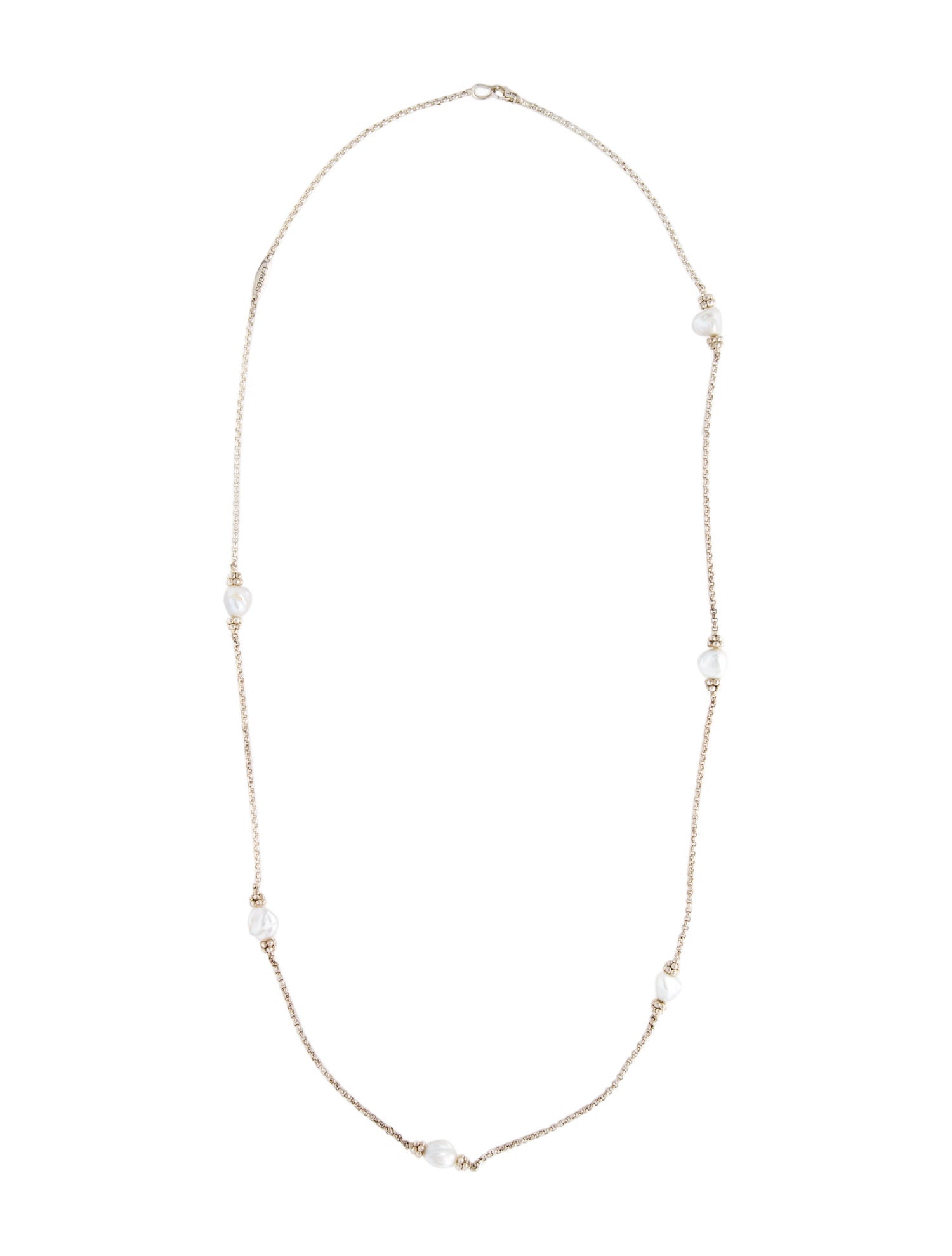 Lagos Luna Keshi Pearl Station Necklace