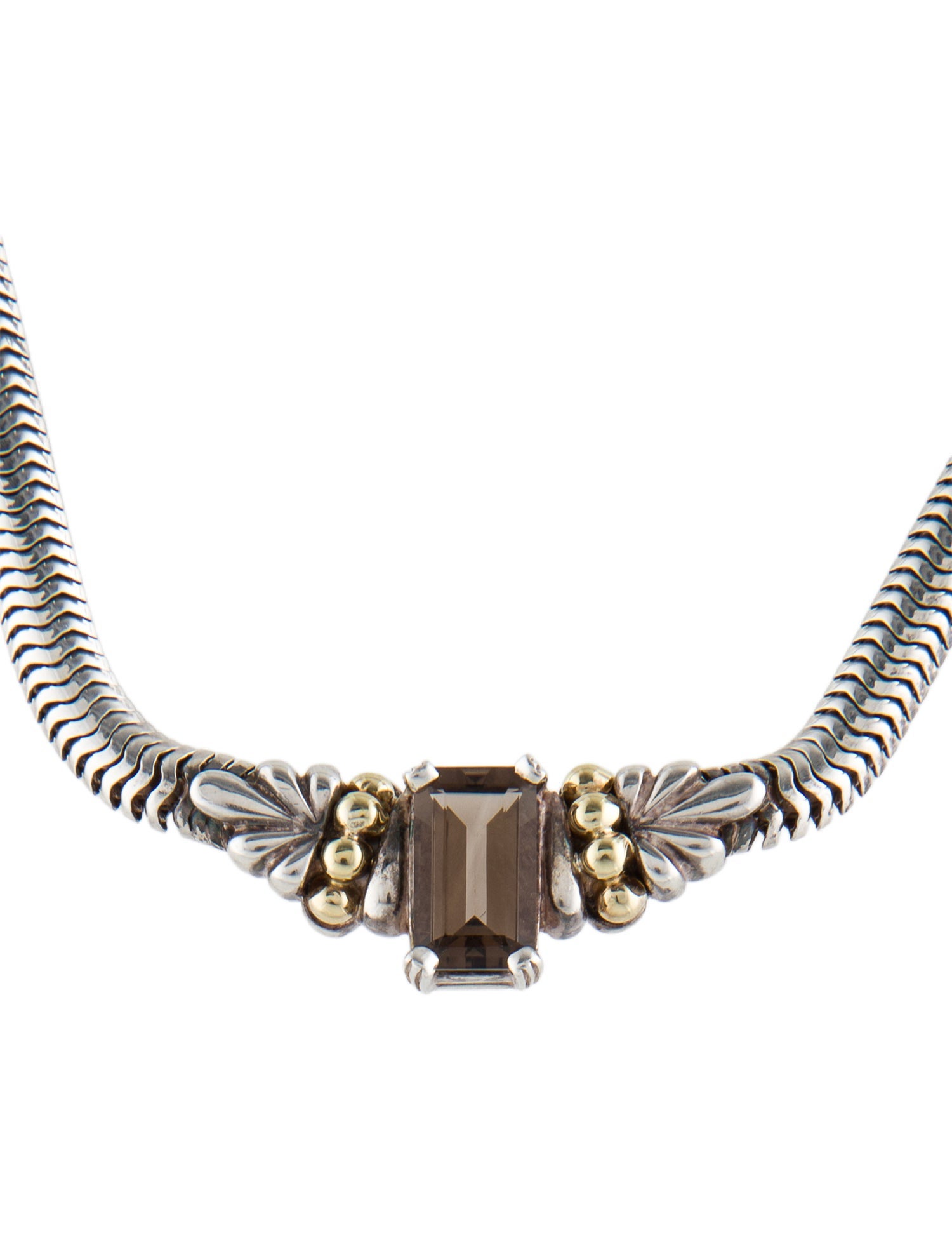 Lagos Two-Tone Smokey Quartz Pendant Necklace