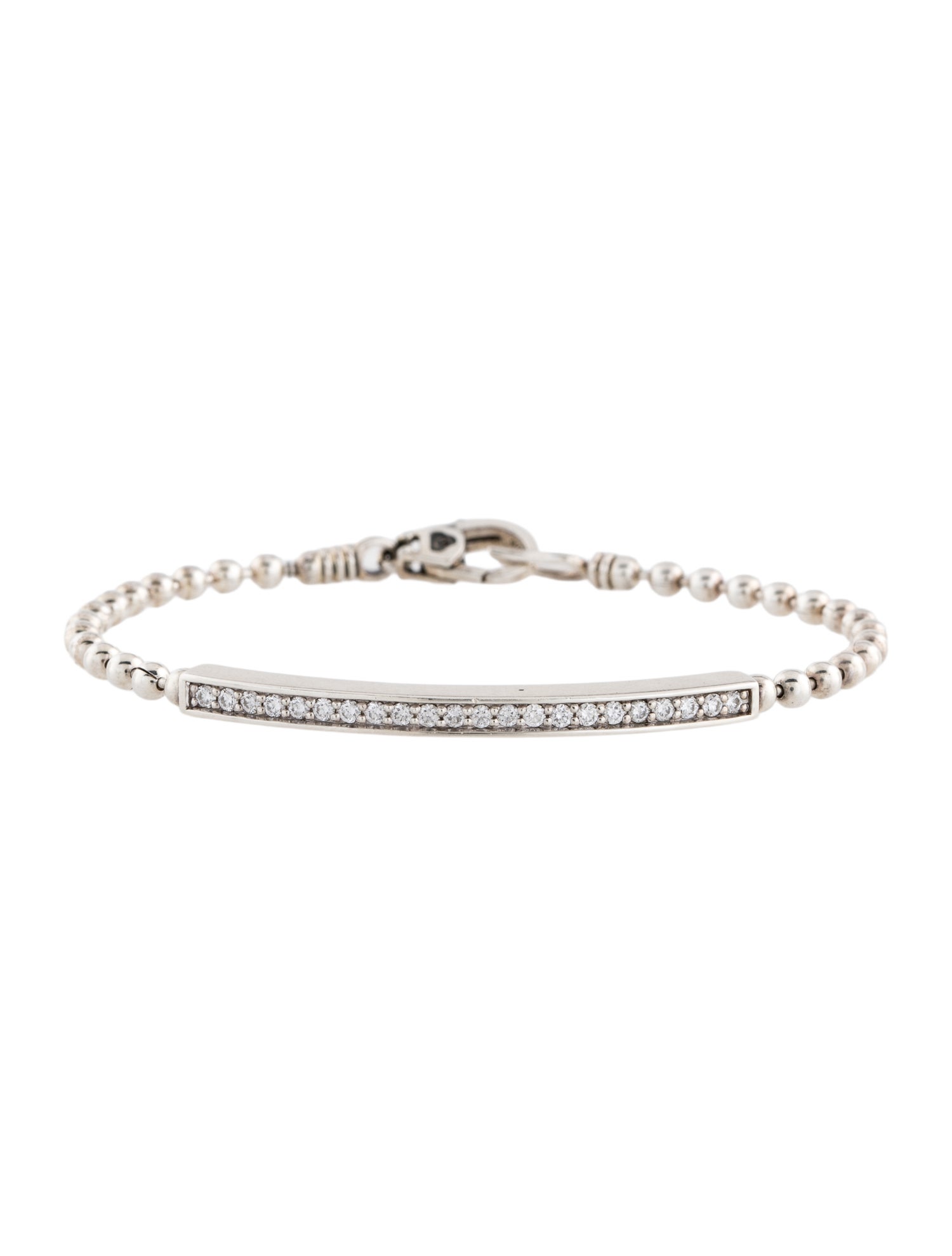 Lagos Diamond Caviar Spark Bar Chain Bracelet