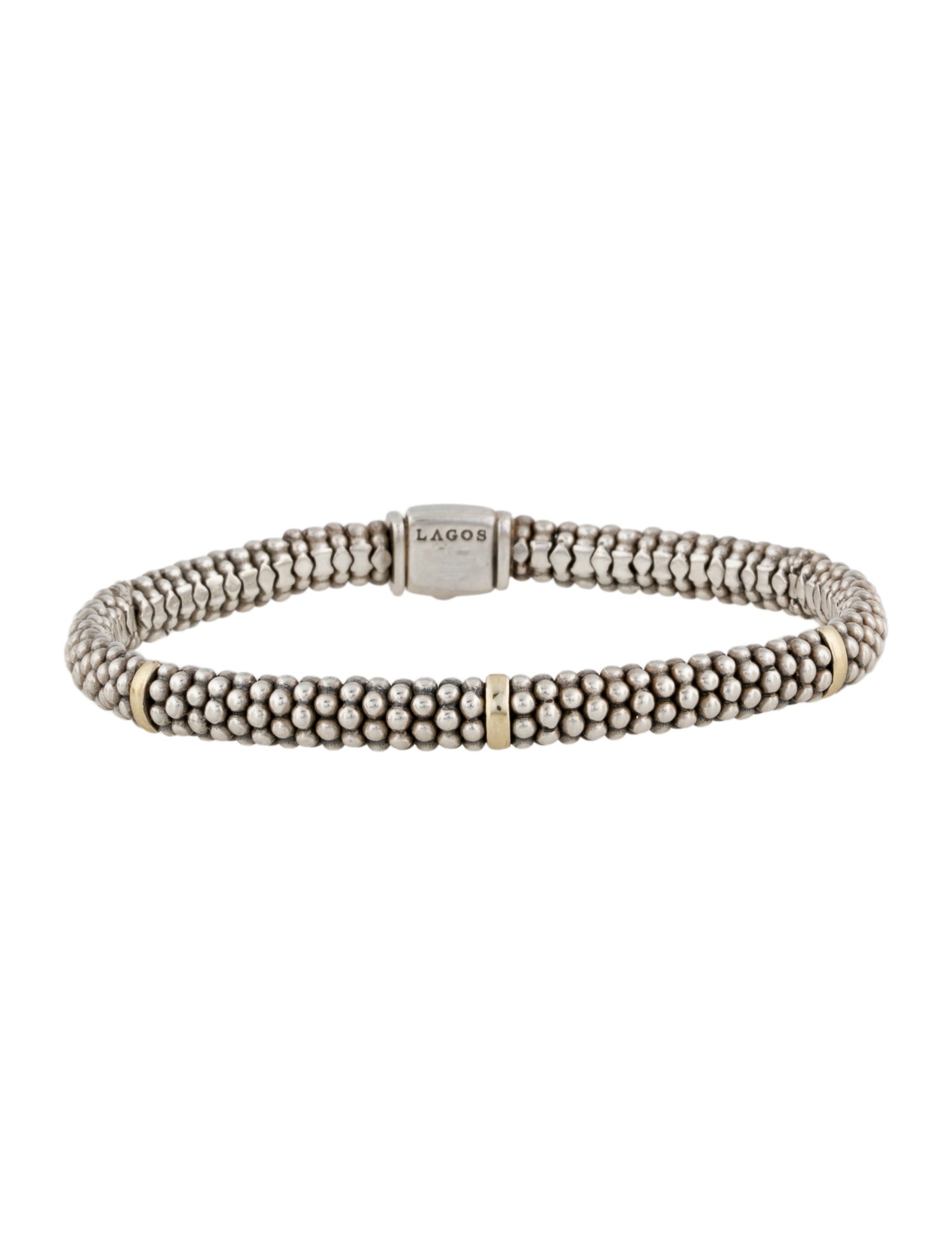 Lagos Two-Tone Five Station Caviar Bracelet