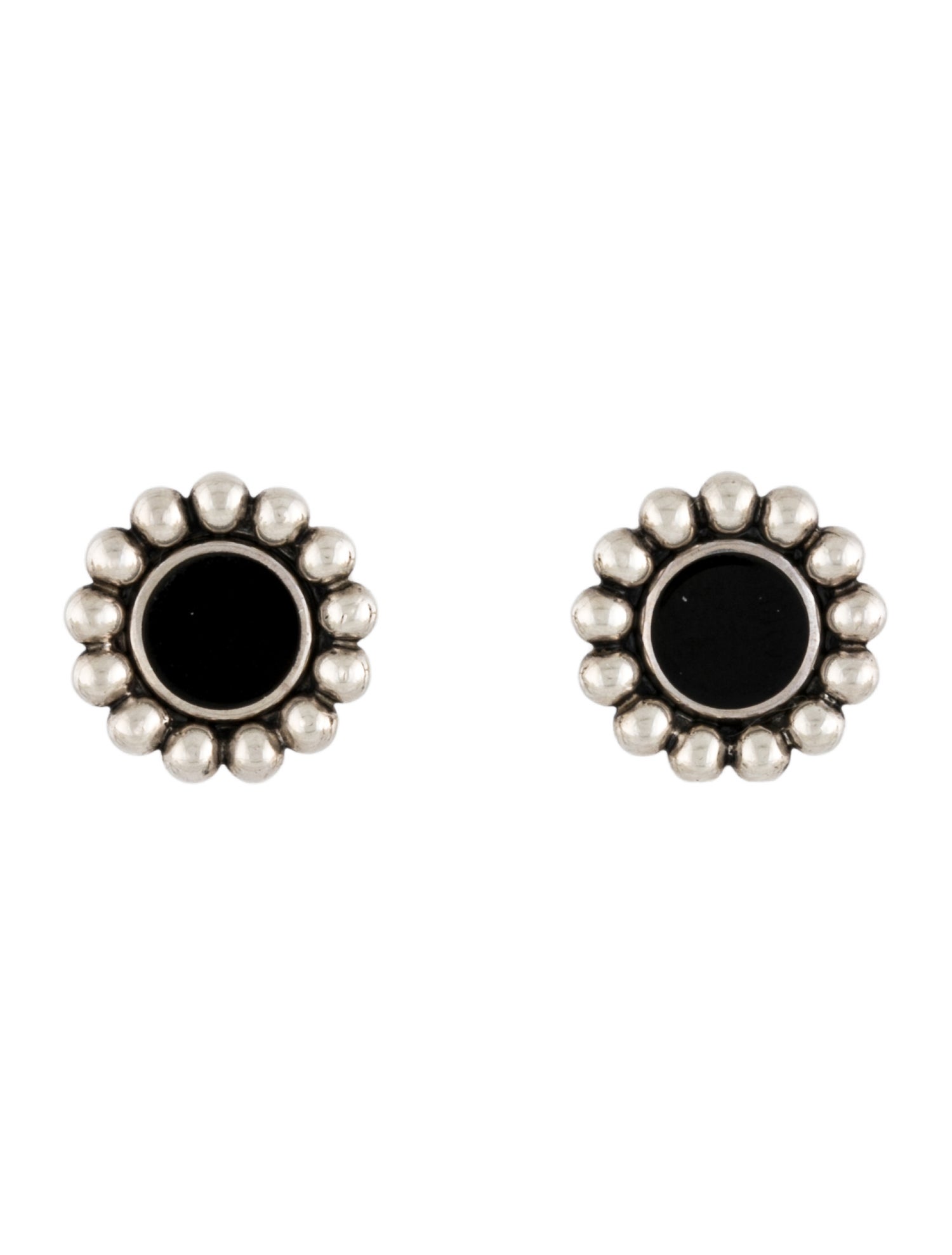 Lagos Maya Onyx Circle Stud Earrings