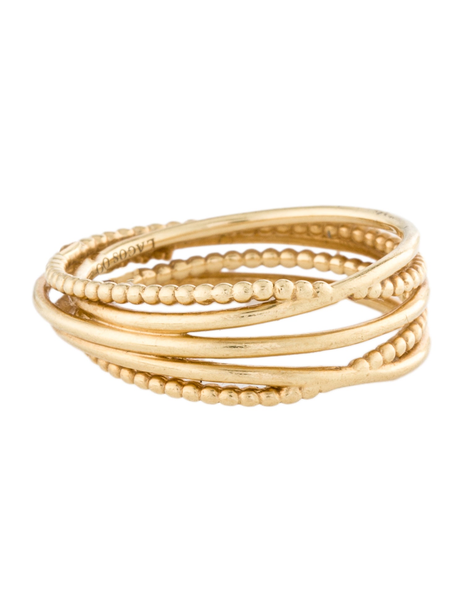 Lagos 18K Multi-Row Crossover Band