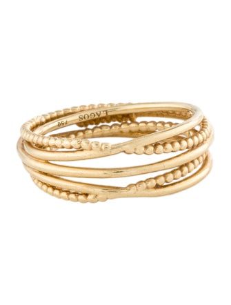 Lagos 18K Multi-Row Crossover Band