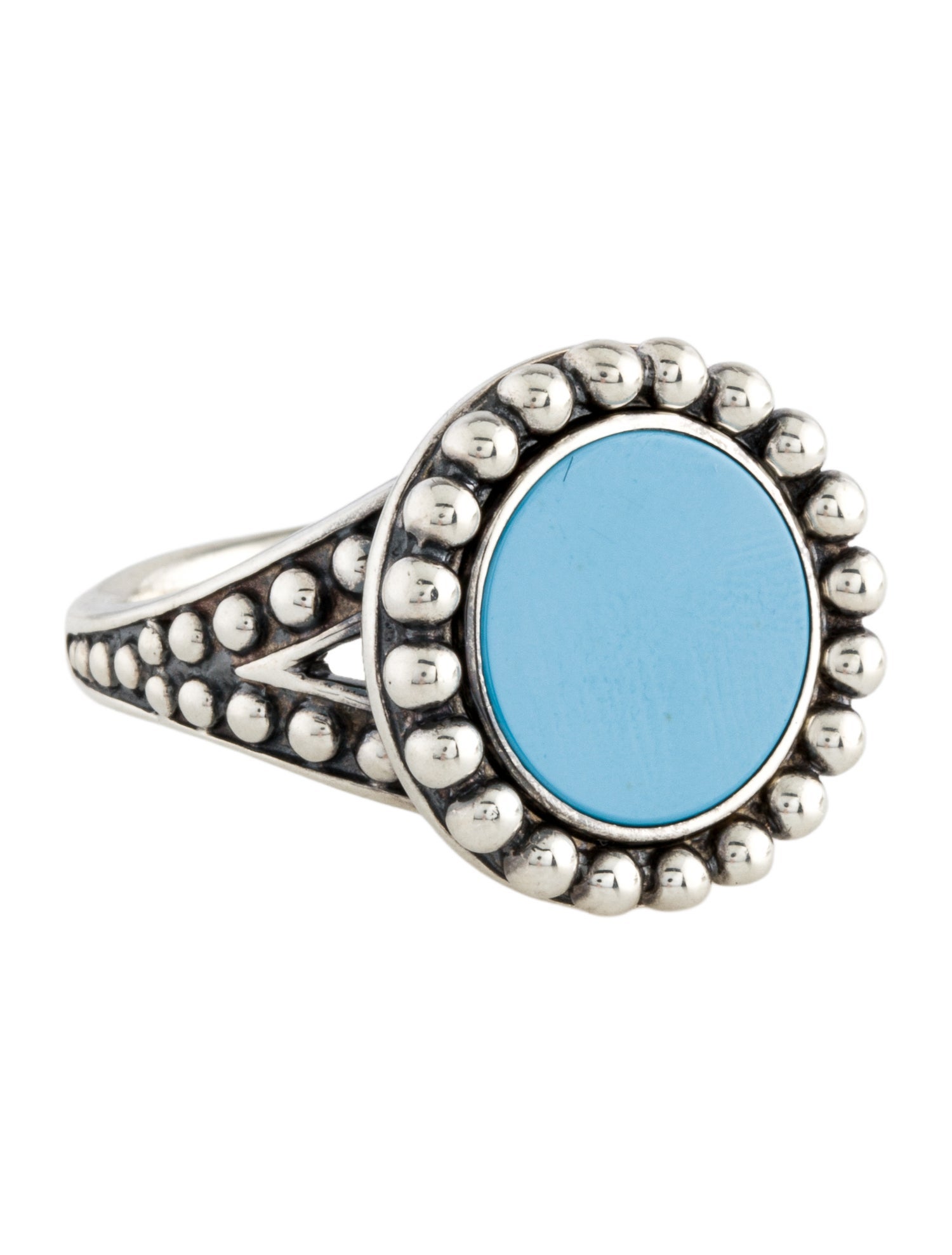 Lagos Ceramic Caviar Circle Ring