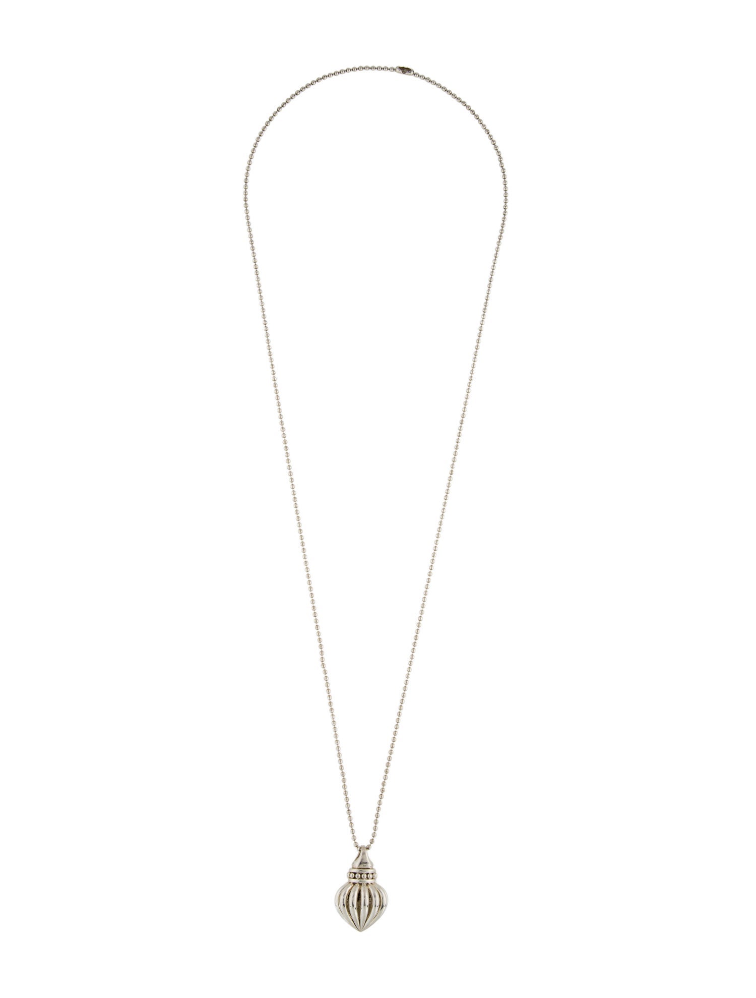 Lagos Fluted Heart Cage Long Pendant Necklace