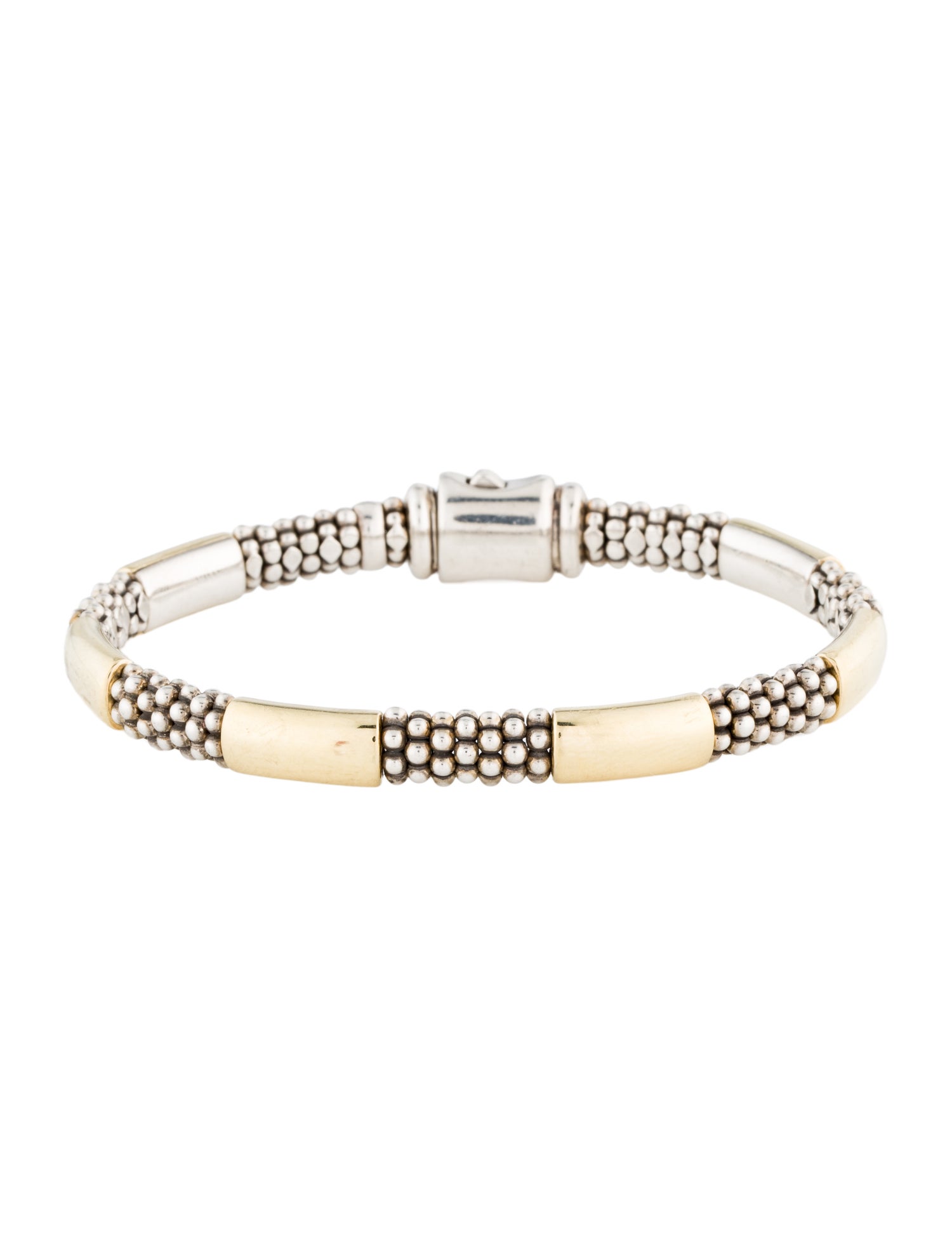 Lagos Two-Tone Station Caviar Bracelet