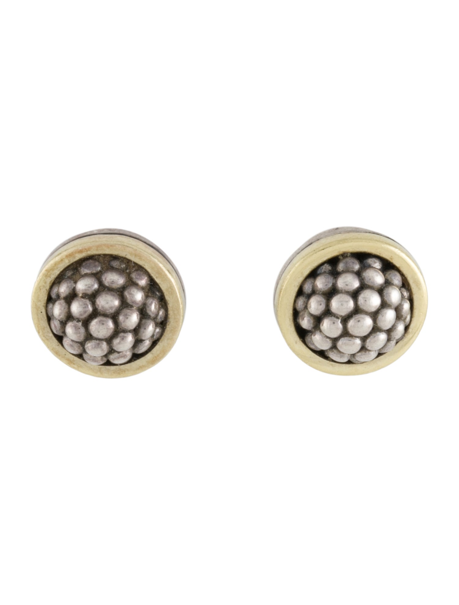Lagos Two-Tone Caviar Stud Earrings