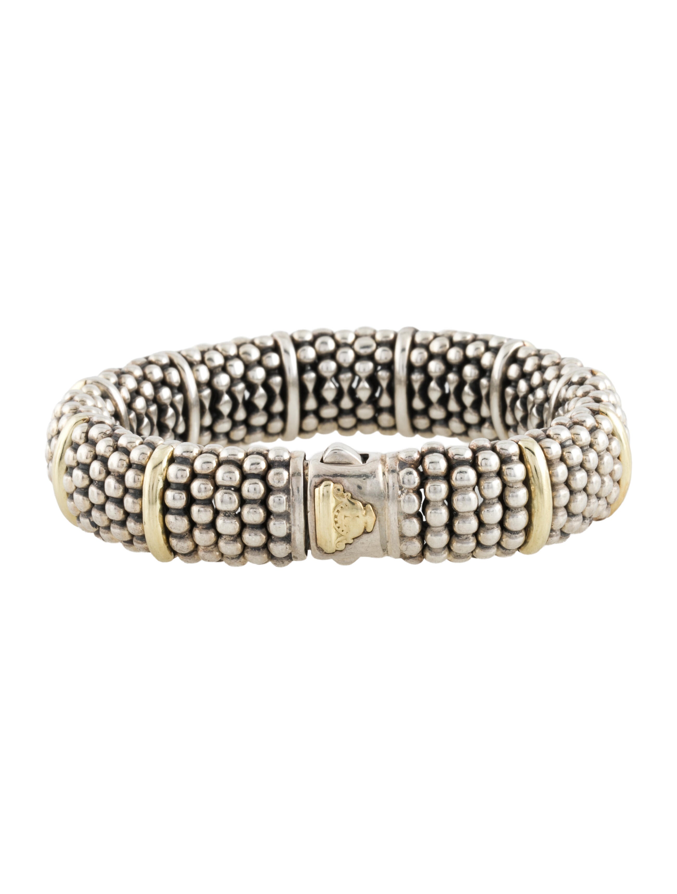 Lagos Two-Tone Station Caviar Bracelet