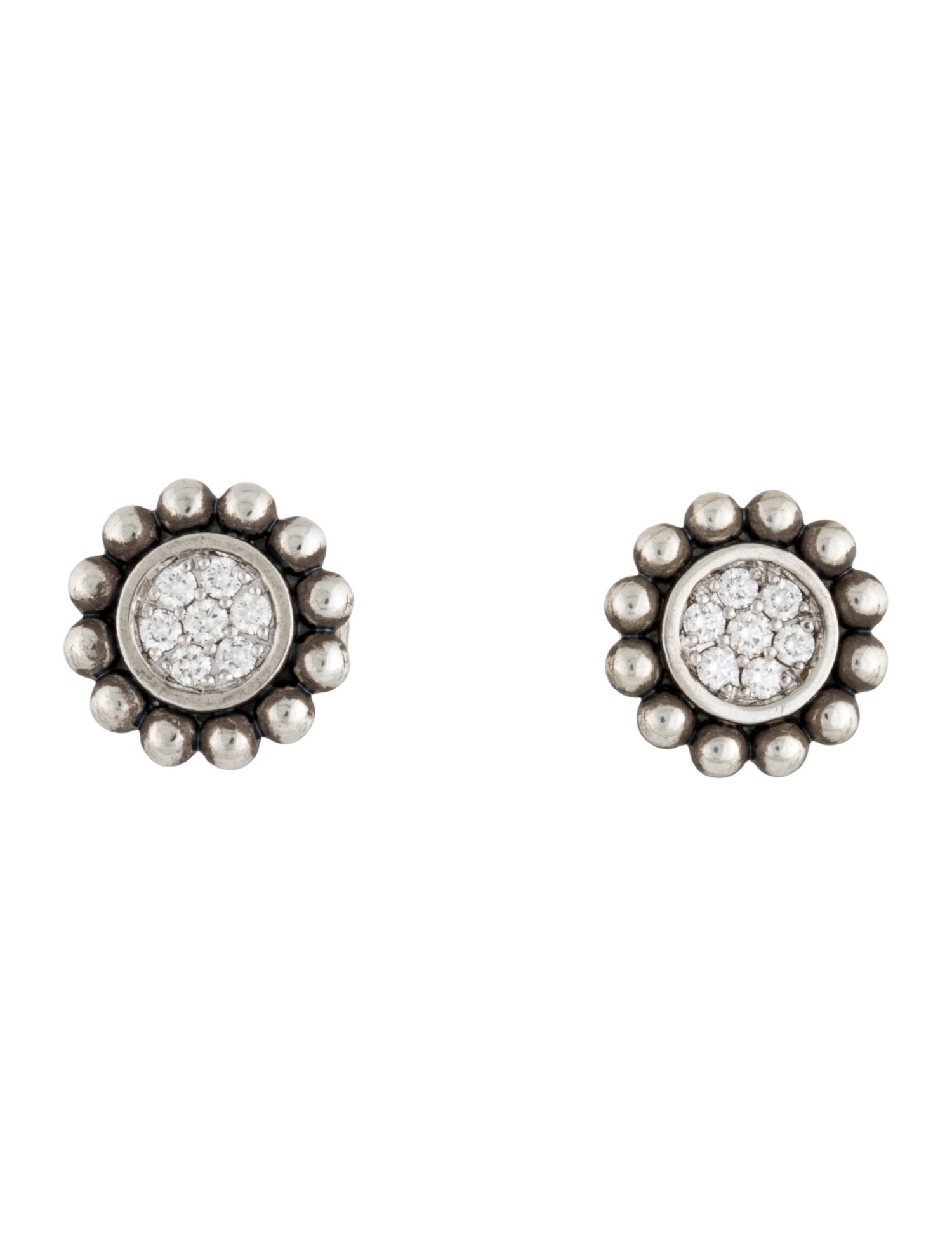 Lagos Diamond Caviar Spark Circle Stud Earrings