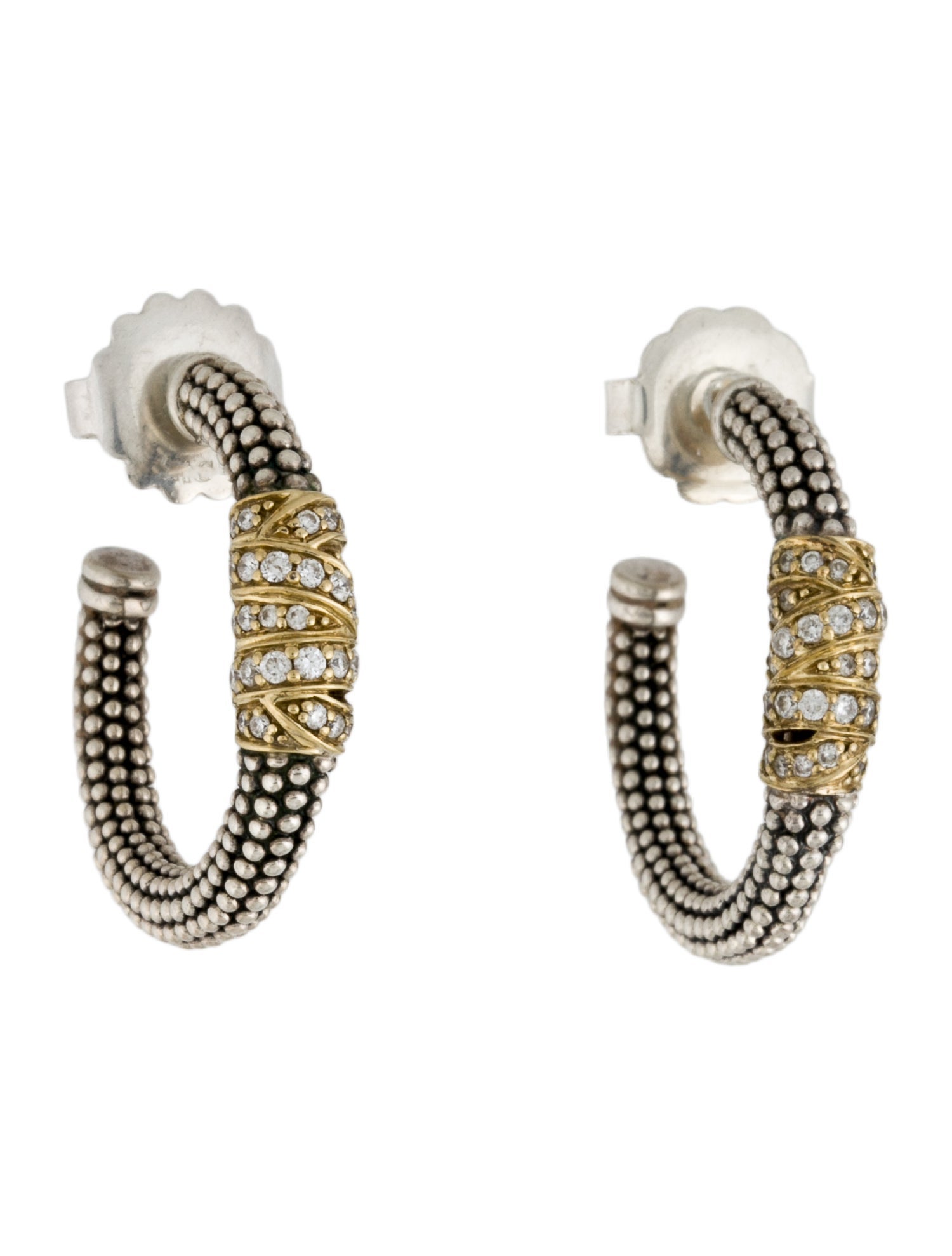Lagos Diamond Caviar Hoop Earrings