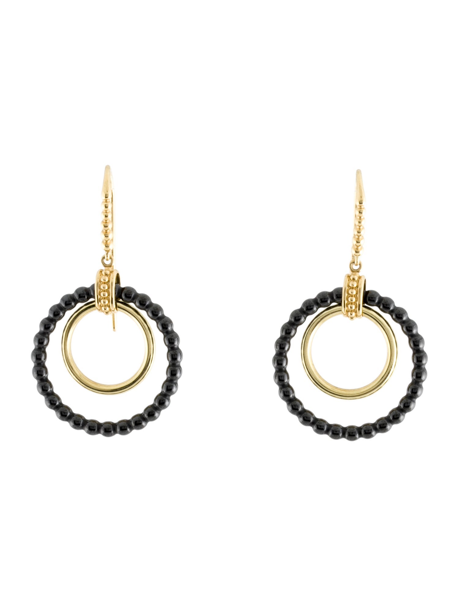 Lagos 18K Ceramic Circle Drop Meridian Earrings