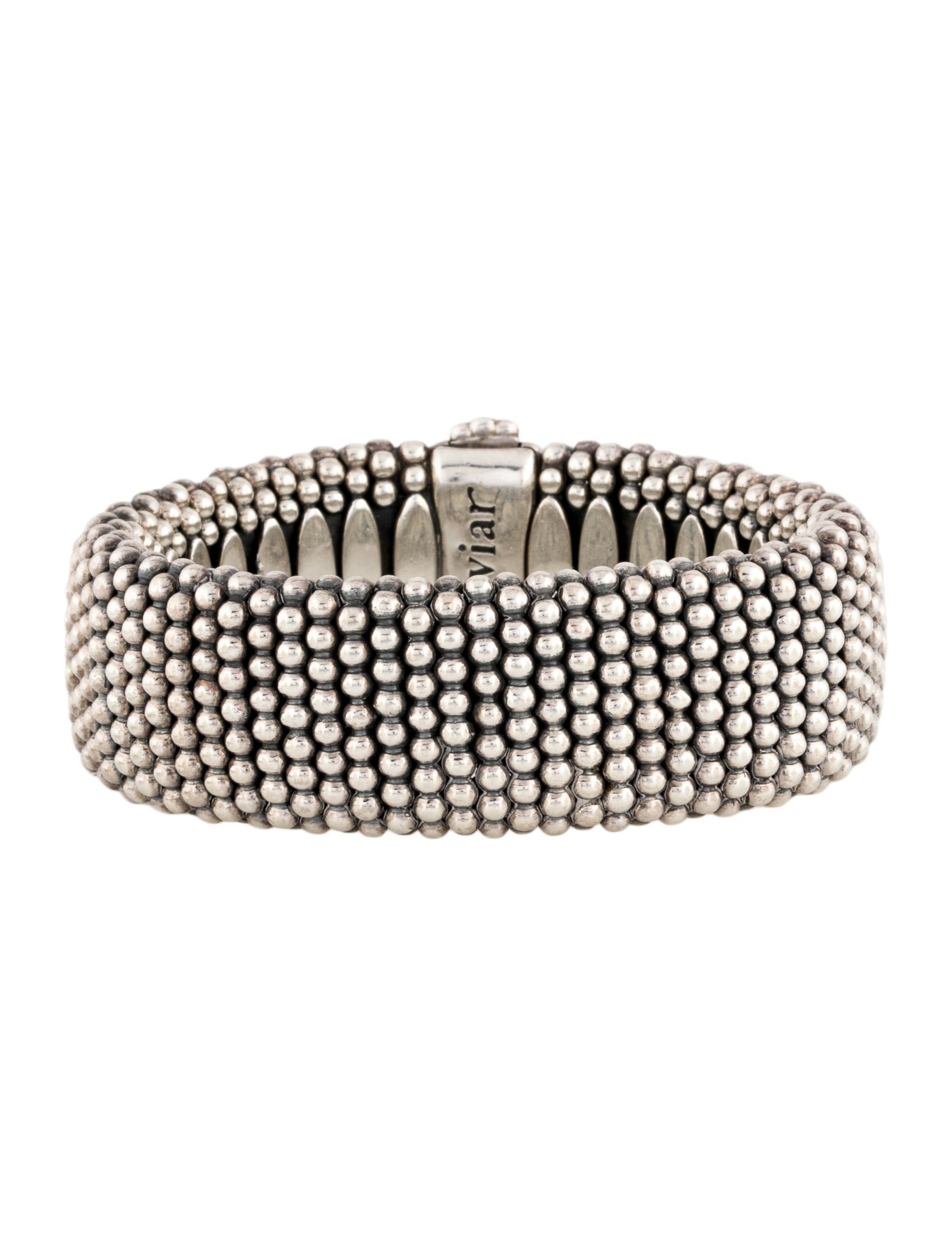 Lagos Wide Caviar Bangle Bracelet
