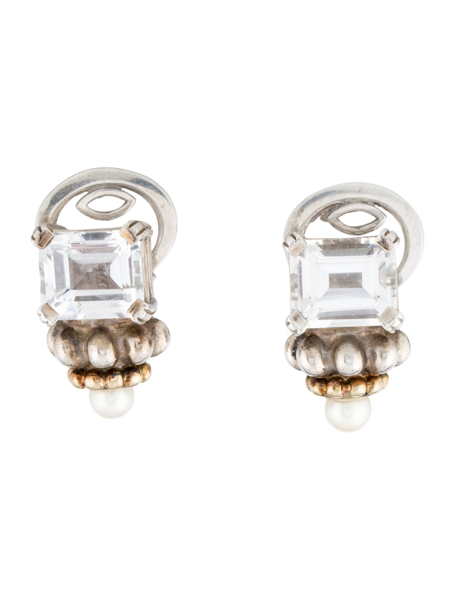 Lagos Pearl & Topaz Earclips Earrings