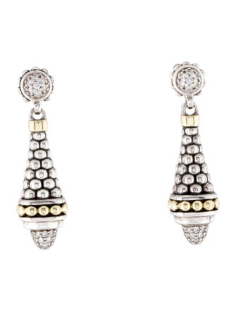 Lagos Two-Tone Diamond Drop Earrings