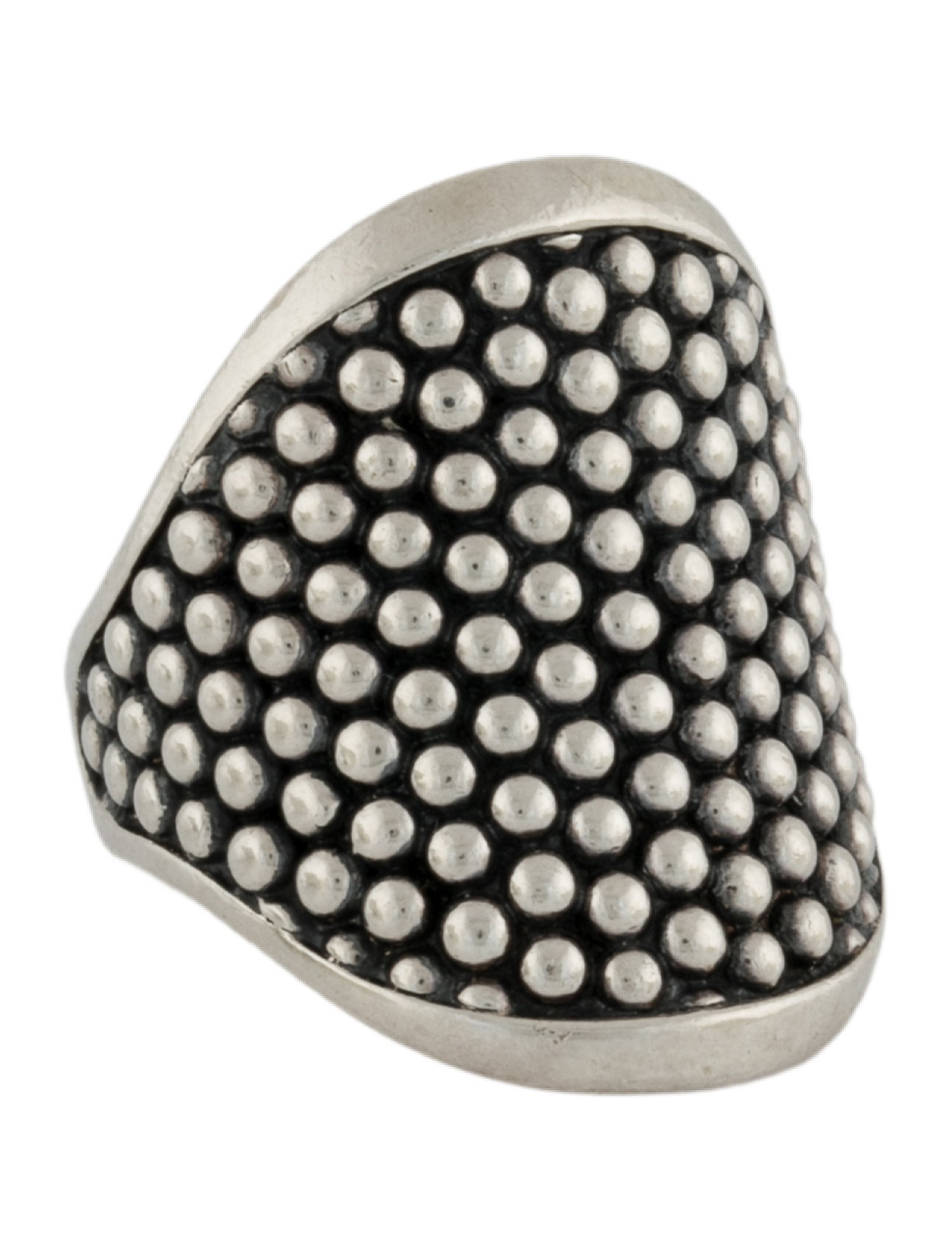 Lagos Silver Beaded Statement Ring