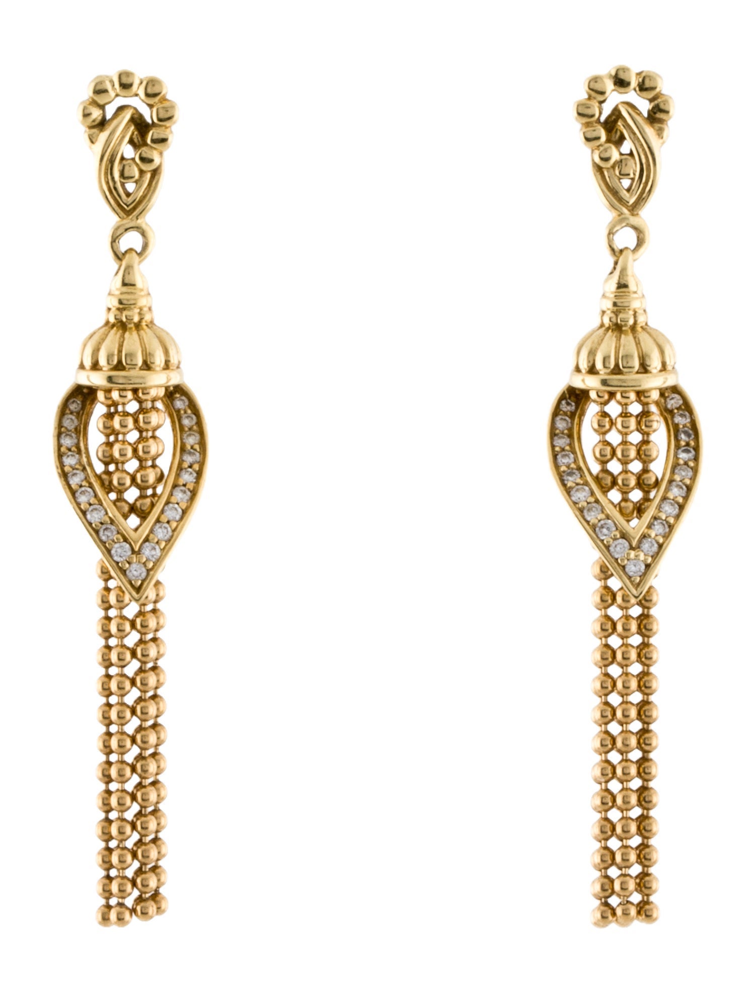 Lagos 18K Diamond Tassel Earrings