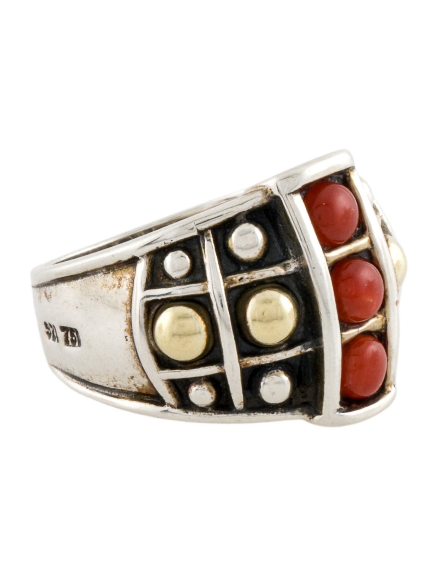 Lagos Coral Caviar Signet Ring