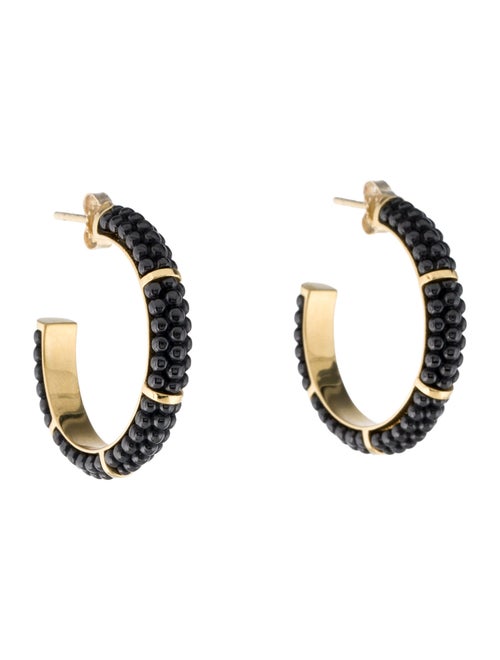 Lagos 18K Ceramic Beaded Hoop Earrings