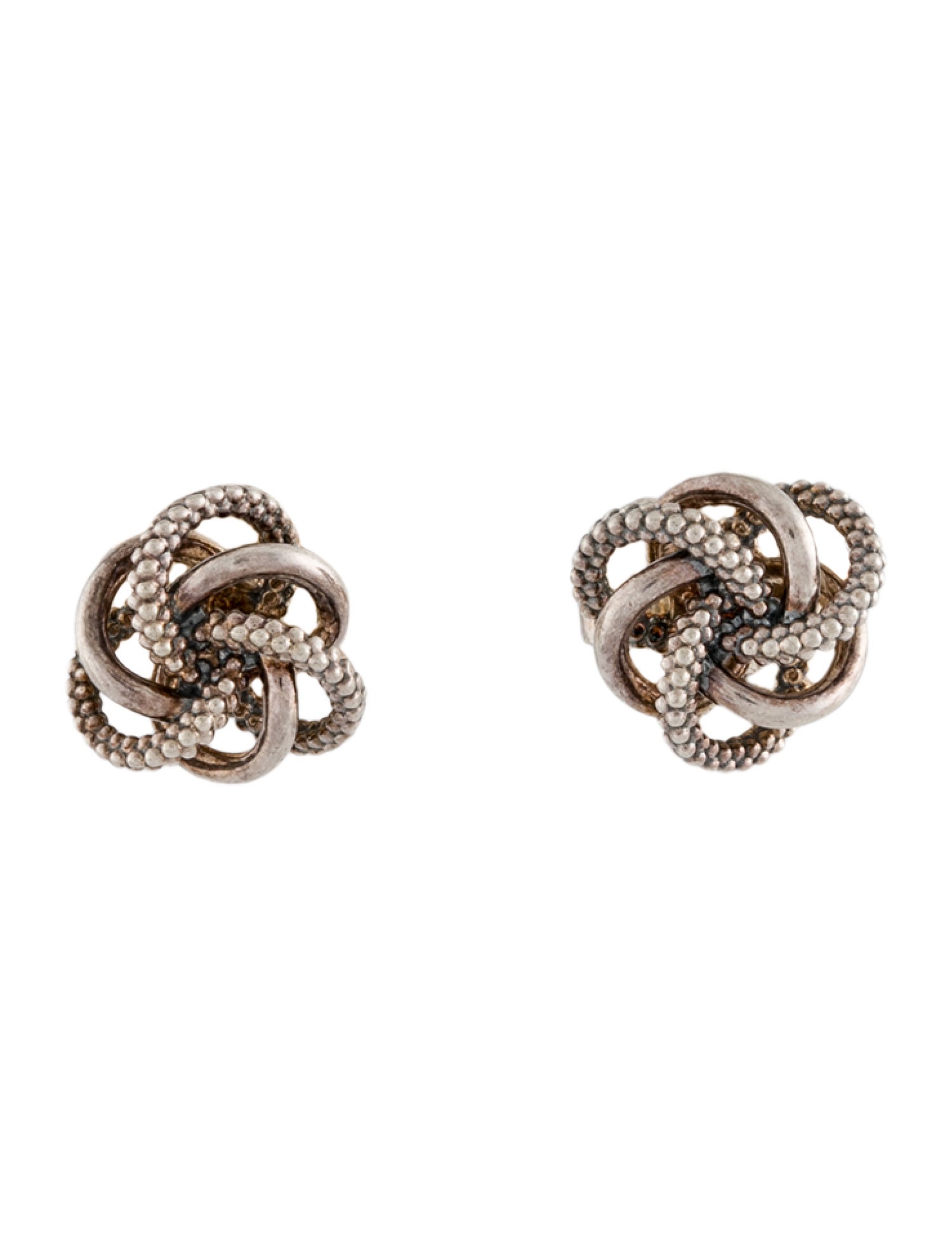 Lagos Two-Tone Love Knot Stud Earrings