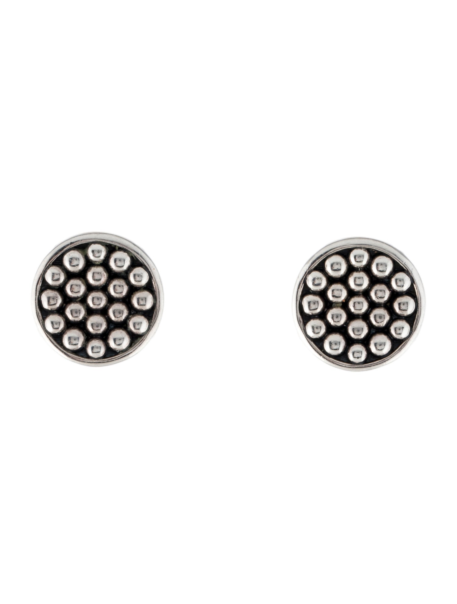 Lagos Bold Caviar Button Stud Earrings