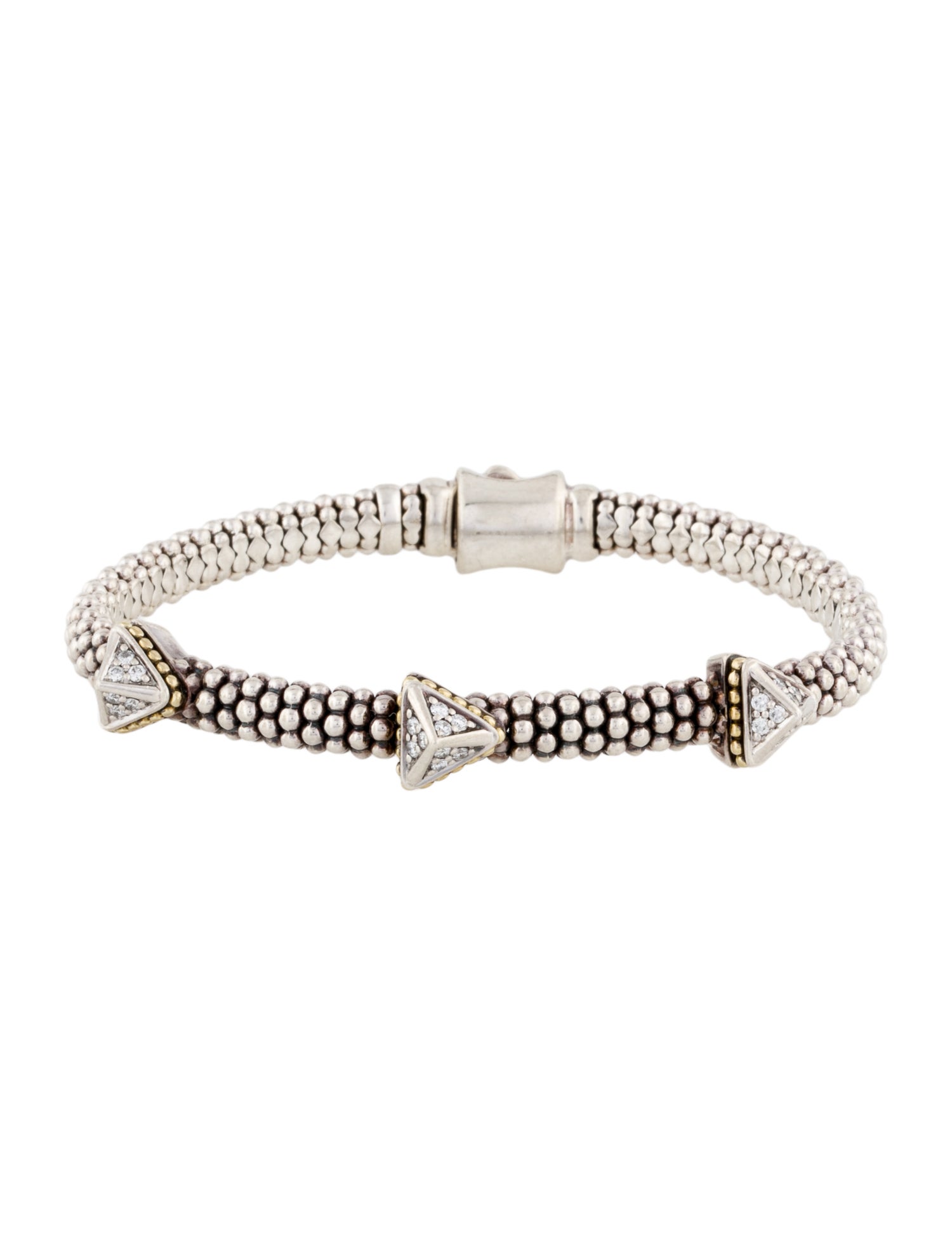 Lagos Diamond Three Pyramid Station Bracelet
