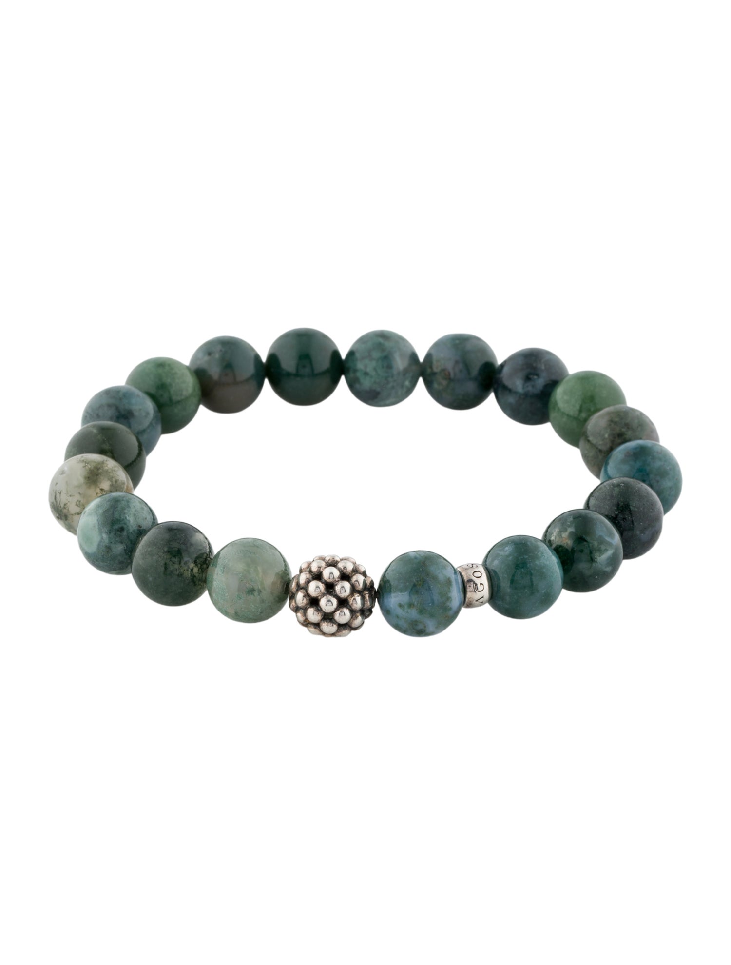 Lagos Moss Agate Maya Bead Bracelet