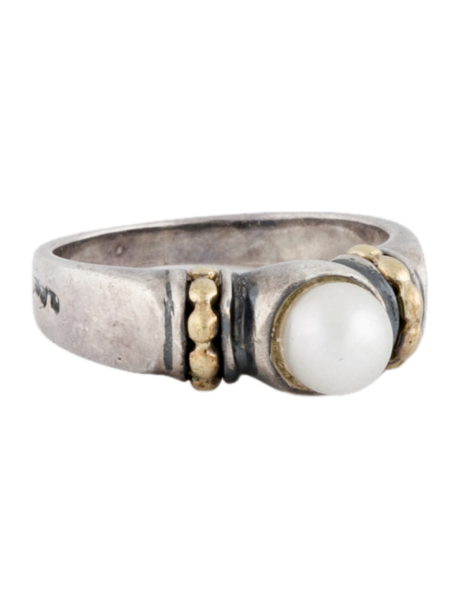 Lagos Two-Tone Pearl Caviar Ring