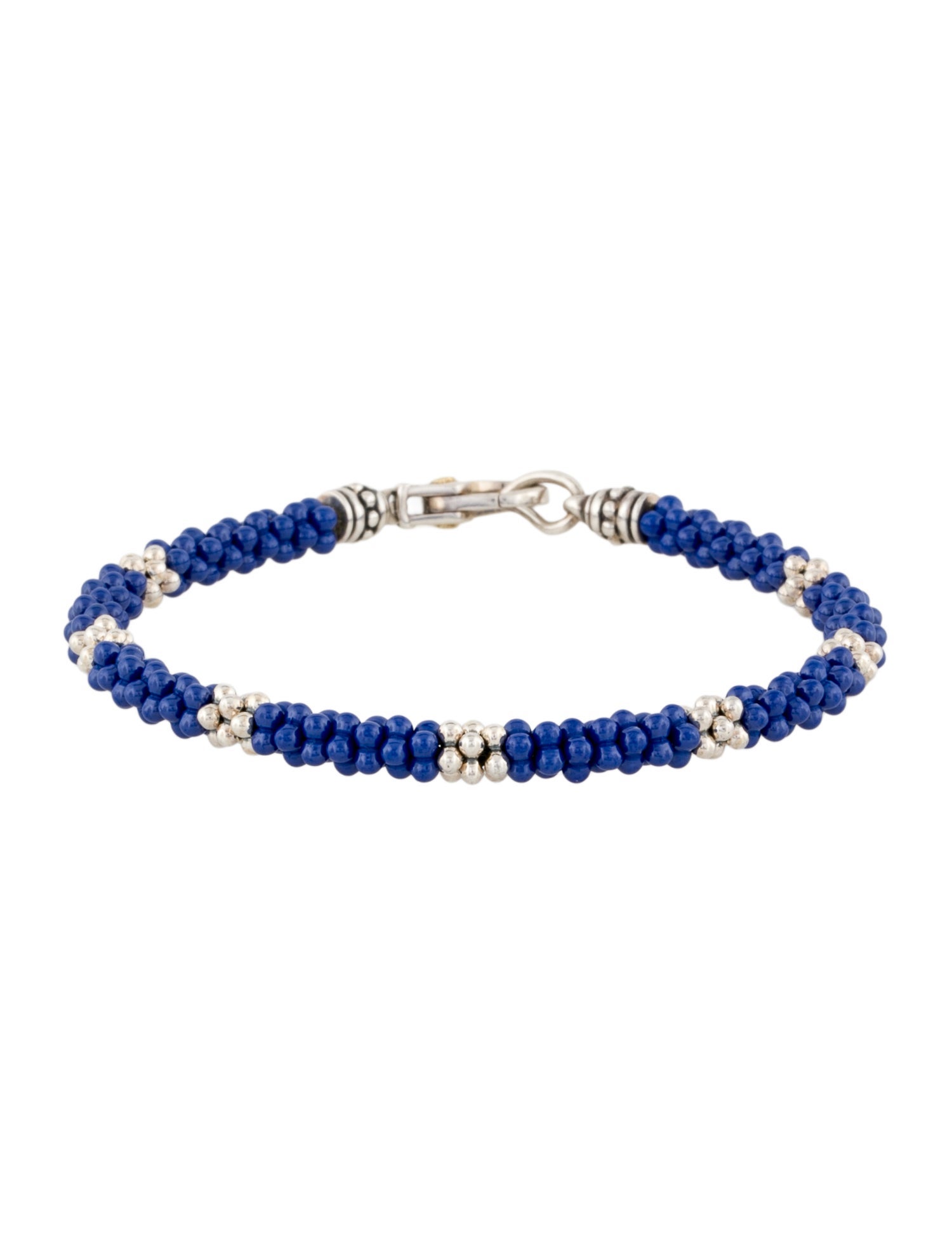Lagos Ultramarine Seven Silver Station Ceramic Bracelet