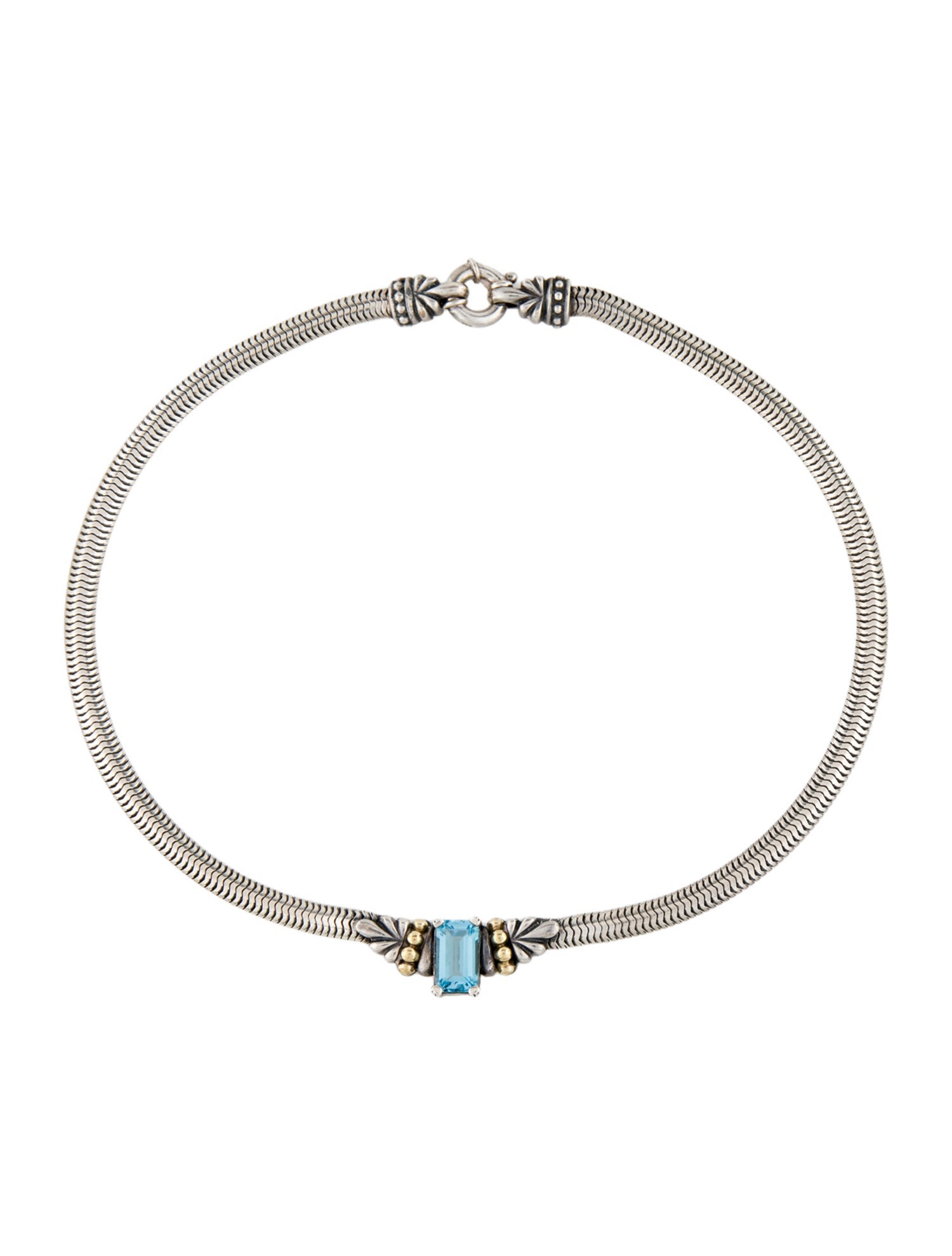 Lagos Two-Tone Blue Topaz Collar Necklace
