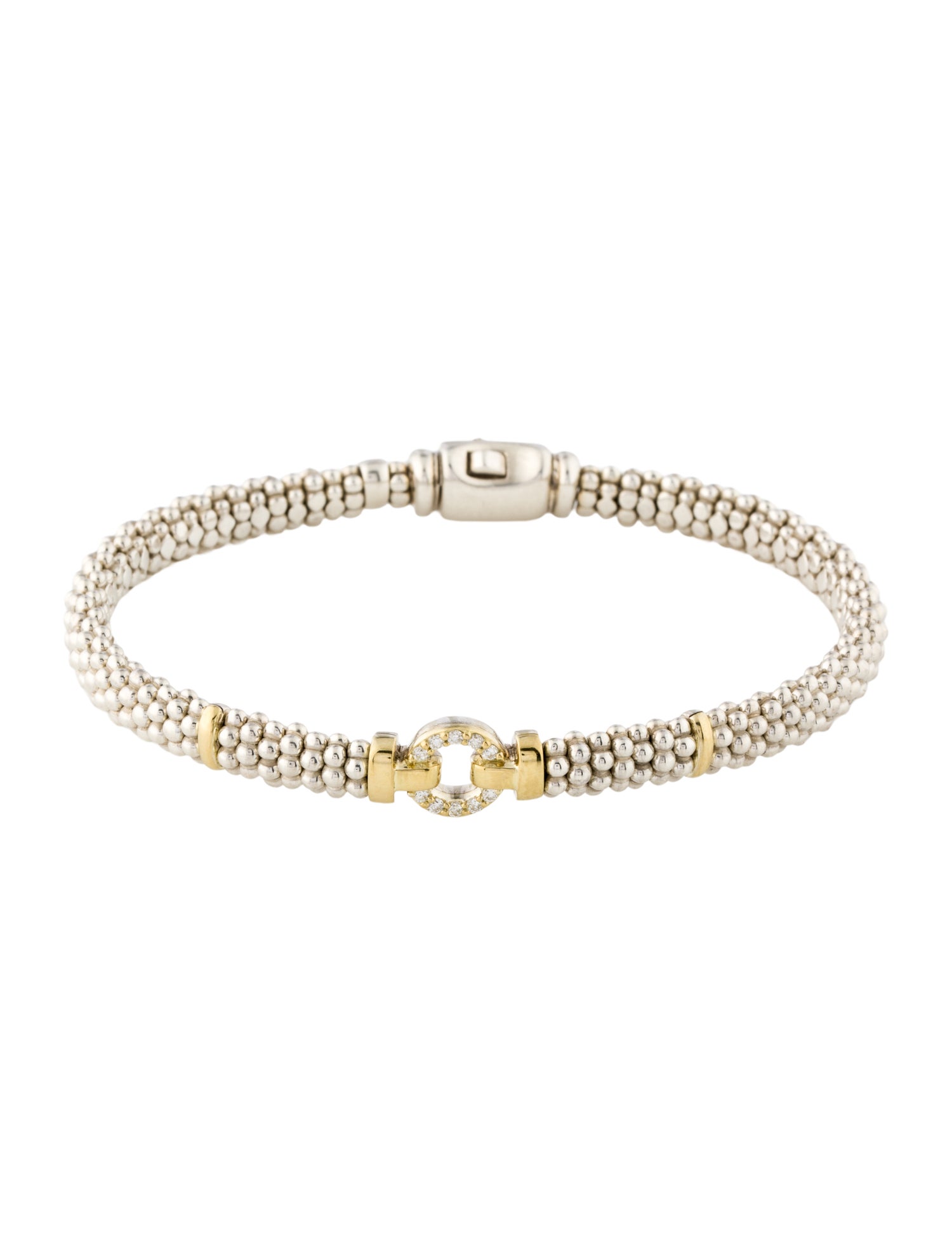 Lagos Diamond Circle Caviar Bracelet